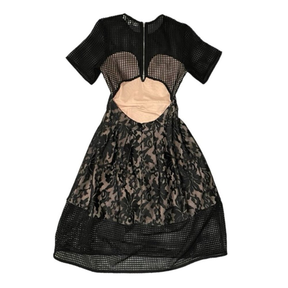 ELLIATT Velocity Black Net Lace Floral Cocktail Dress Size XS - Picture 2 of 6